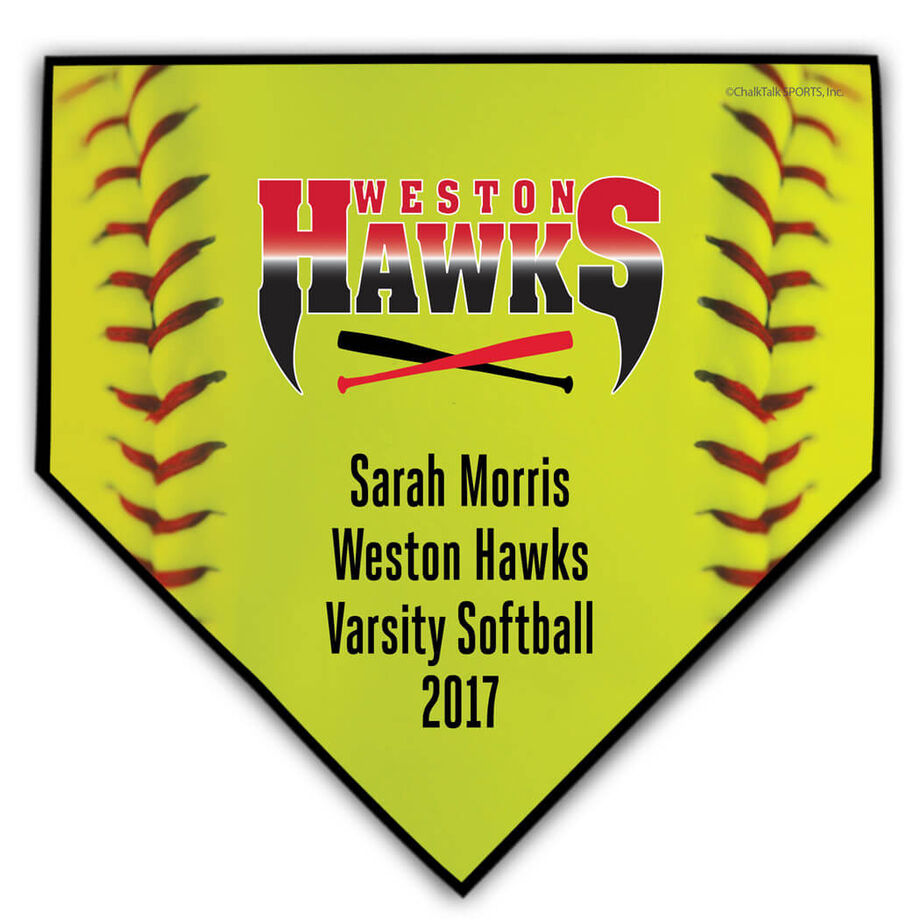 Softball Your Logo Home Plate Plaque