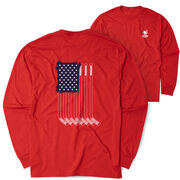 Hockey Tshirt Long Sleeve - American Flag (Back Design)