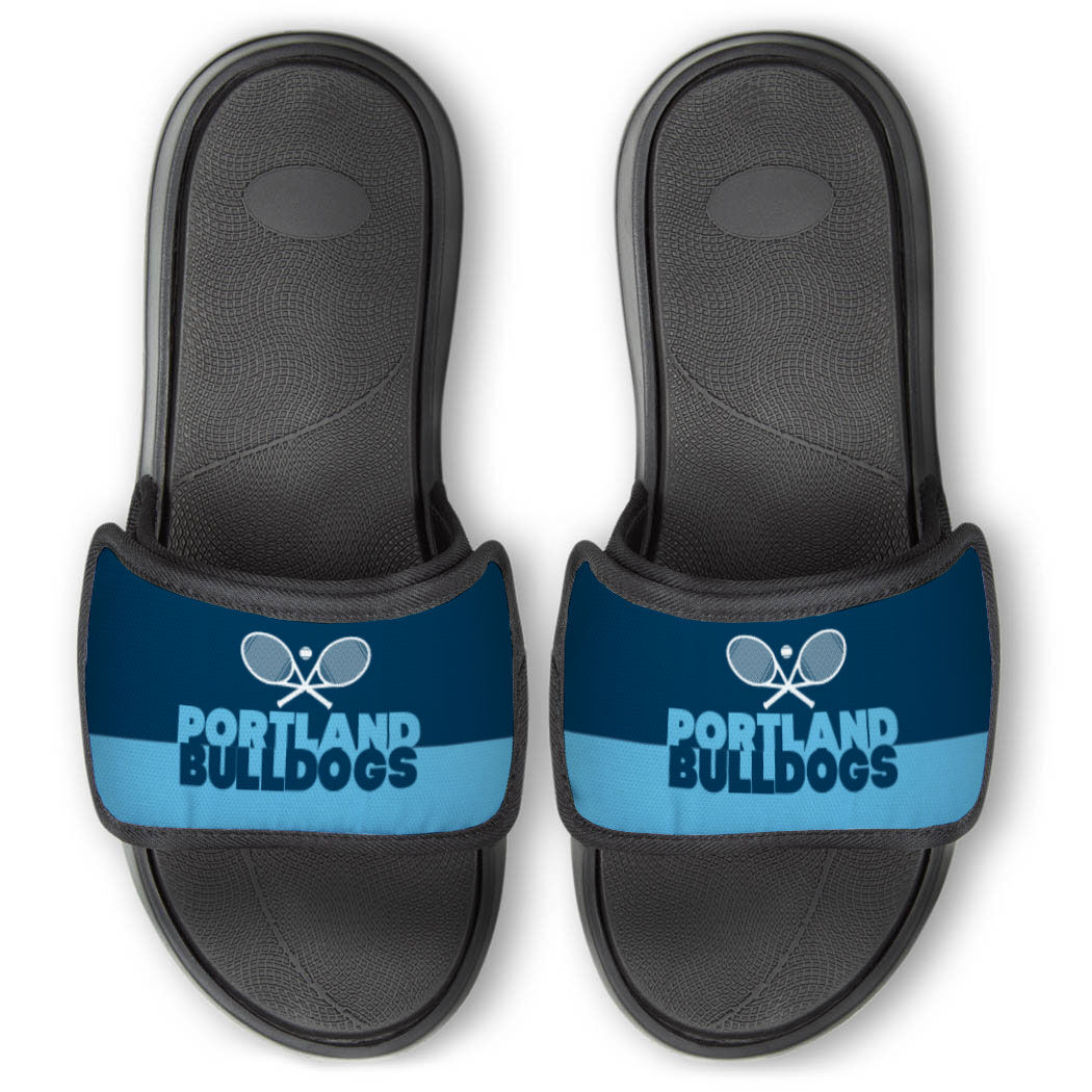 Tennis Repwell Slide Sandals Team Name Colorblock ChalkTalkSPORTS