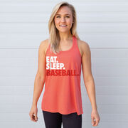 Baseball Flowy Racerback Tank Top - Eat Sleep Baseball (Bold Text)