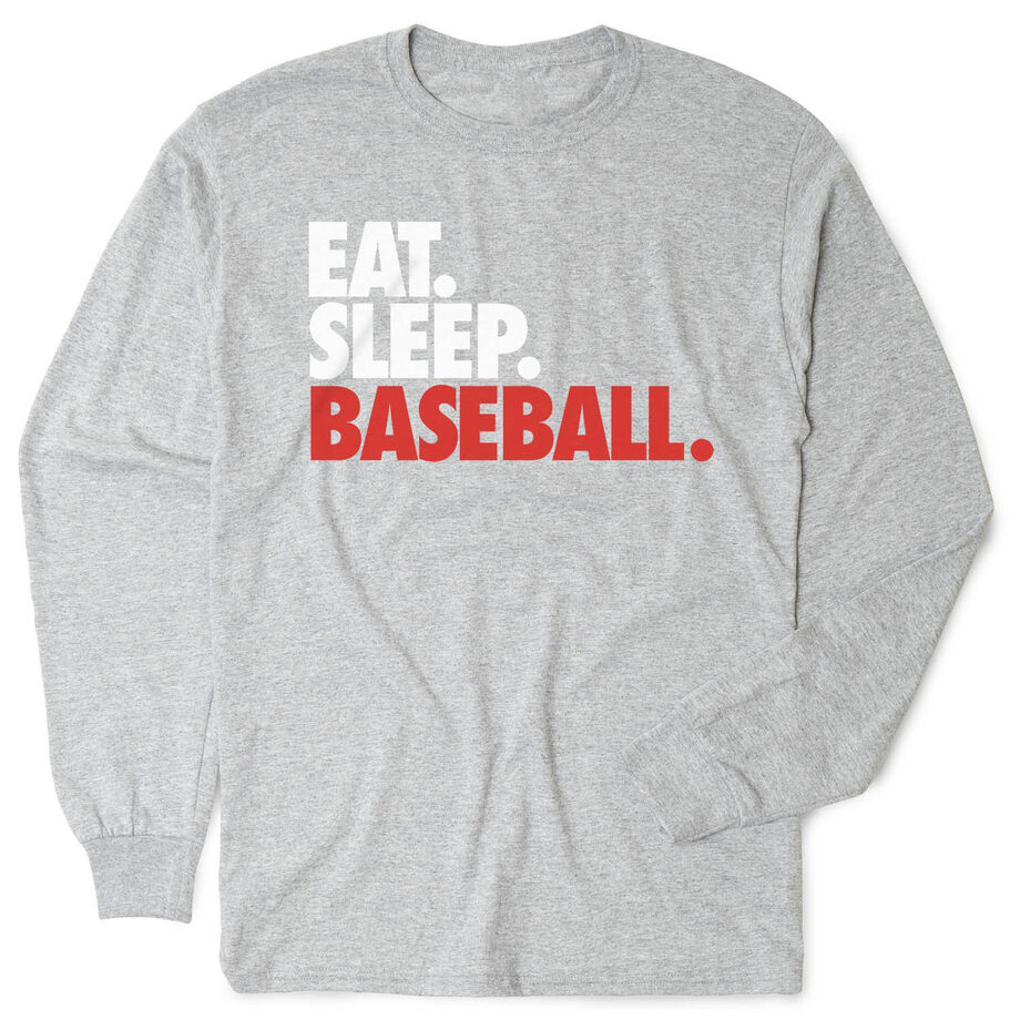 Baseball Tshirt Long Sleeve - Eat. Sleep. Baseball