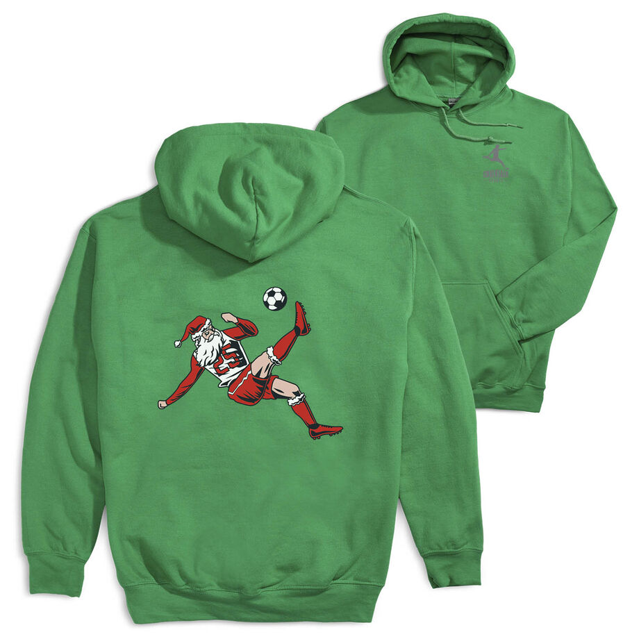 Soccer Hooded Sweatshirt - Soccer Santa (Back Design)