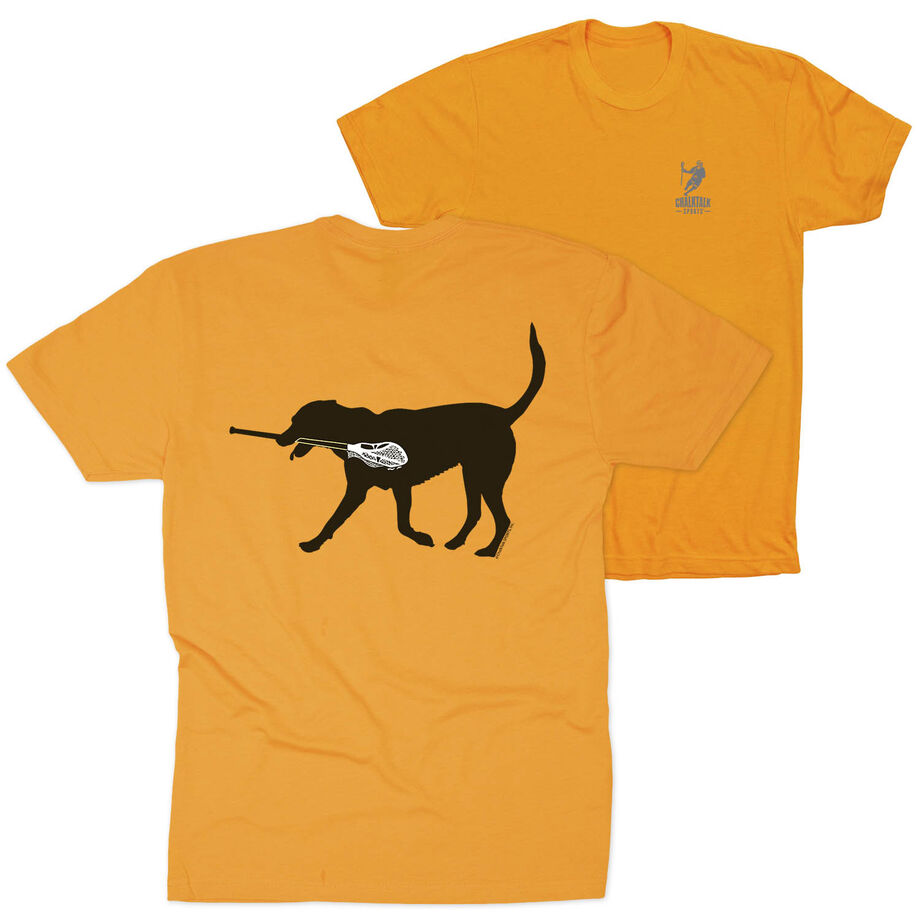 Guys Lacrosse Short Sleeve T-Shirt - Max The Lax Dog (Back Design)