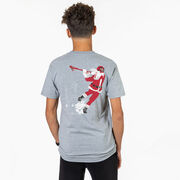 Guys Lacrosse Short Sleeve T-Shirt - Santa Laxer (Back Design)