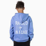 Baseball Hooded Sweatshirt - Raised In a Cage (Back Design)