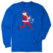 Baseball Tshirt Long Sleeve - Home Run Santa