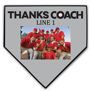 Baseball Home Plate Plaque - Thank You Coach Photo Autograph