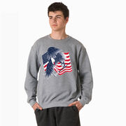 Guys Lacrosse Crewneck Sweatshirt - Lacrosse Eagle
