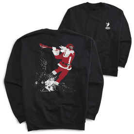Guys Lacrosse Crewneck Sweatshirt - Santa Laxer (Back Design)