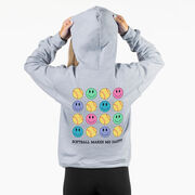 Softball Hooded Sweatshirt - Softball Makes Me Happy (Back Design)