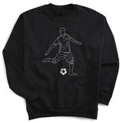 Soccer Crewneck Sweatshirt - Soccer Guy Player Sketch