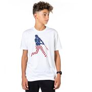 Baseball T-Shirt Short Sleeve - Baseball Stars and Stripes Player