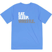 Wrestling Short Sleeve Performance Tee - Eat. Sleep. Wrestle.