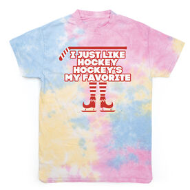 Hockey Short Sleeve T-Shirt - I Just Like Hockey Tie Dye