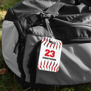 Baseball Bag/Luggage Tag - Personalized Big Number with Baseball