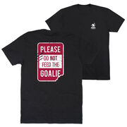 Hockey Short Sleeve T-Shirt - Don't Feed The Goalie (Back Design)