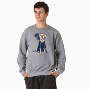 Guys Lacrosse Crew Neck Sweatshirt - Riley The Lacrosse Dog