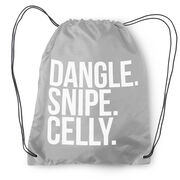 Hockey Drawstring Backpack - Dangle Snipe Celly Words