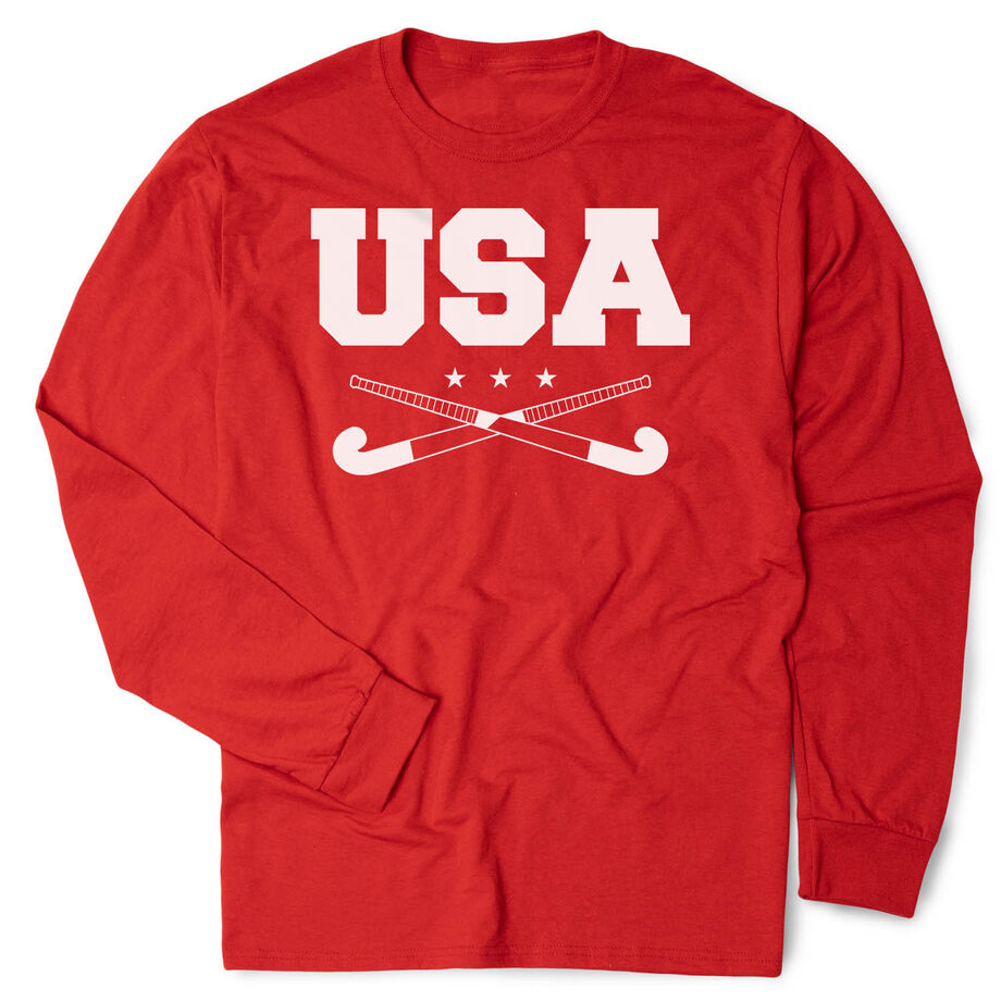 Field Hockey Tshirt Long Sleeve - USA Field Hockey - Personalization Image