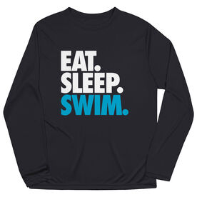 Swimming Long Sleeve Performance Tee - Eat. Sleep. Swim.