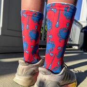Guys Lacrosse Graphic Flex Mid-Calf Socks - Bayside