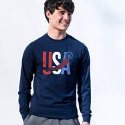 Soccer Tshirt Long Sleeve - USA Patriotic