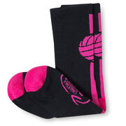 Volleyball Woven Mid-Calf Socks - Superelite (Black/Pink/Fuchsia)