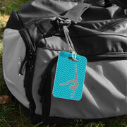 Gymnastics Bag/Luggage Tag - Faux Glitter Chevron Pattern