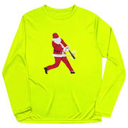 Baseball Long Sleeve Performance Tee - Home Run Santa