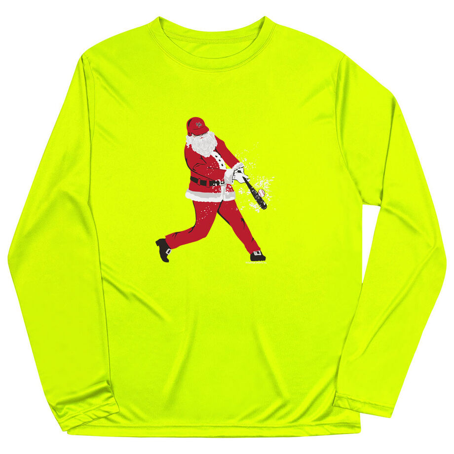 Baseball Long Sleeve Performance Tee - Home Run Santa