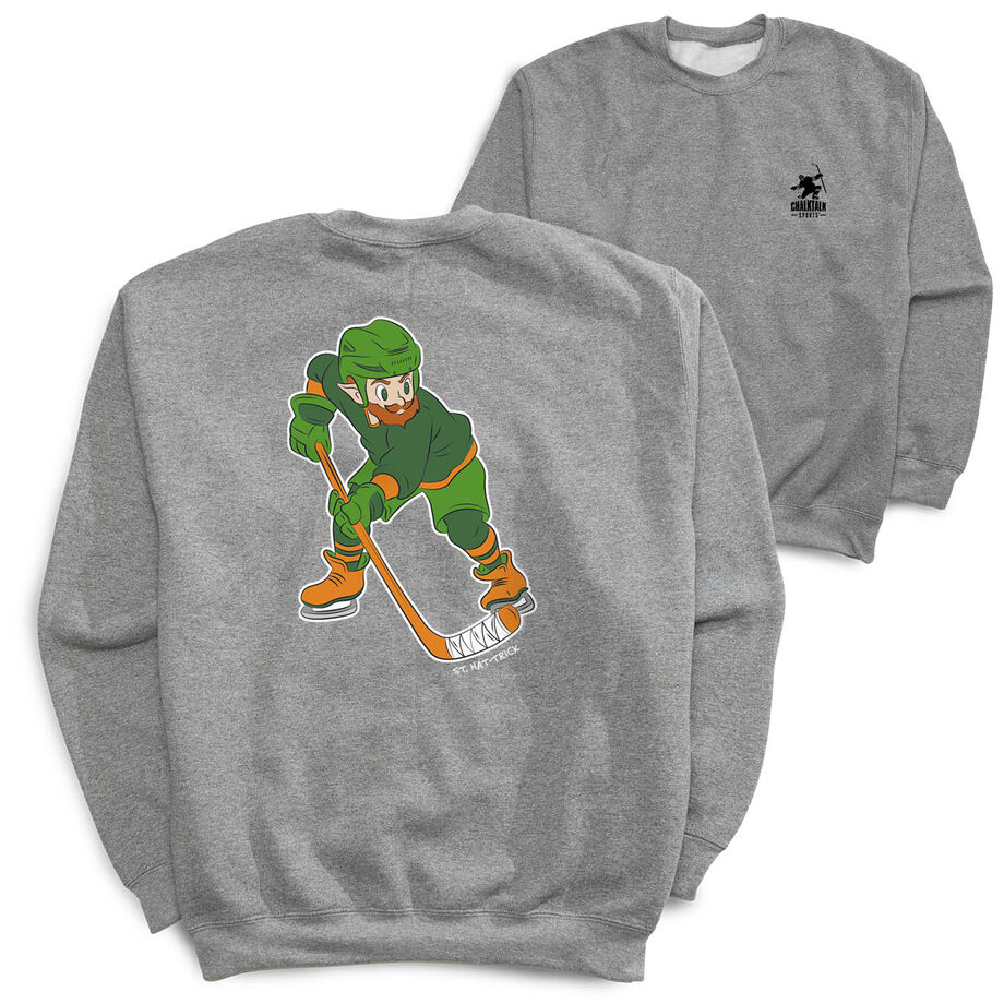 Hockey Crewneck Sweatshirt - St. Hat-Trick (Back Design)