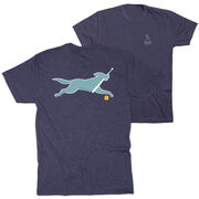 Softball Short Sleeve T-Shirt - Mitts the Softball Dog (Back Design)