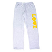 Softball Fleece Sweatpants - Softball Love (Yellow)