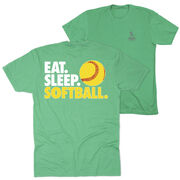 Softball T-Shirt Short Sleeve - Eat. Sleep. Softball (Back Design)