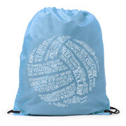 Volleyball Drawstring Backpack Volleyball Words