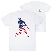 Baseball Short Sleeve T-Shirt - Baseball Stars and Stripes Player (Back Design)