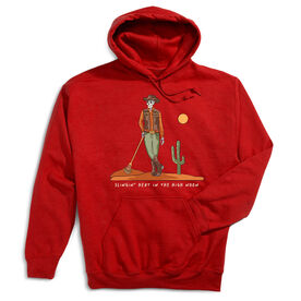 Guys Lacrosse Hooded Sweatshirt - Slingin Heat In The High Noon
