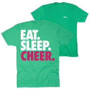 Cheerleading Short Sleeve T-Shirt - Eat Sleep Cheer (Back Design)