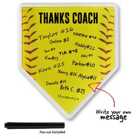 Premier Wooden Softball Home Plate Plaque - Thanks Coach