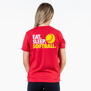 Softball T-Shirt Short Sleeve - Eat. Sleep. Softball (Back Design)