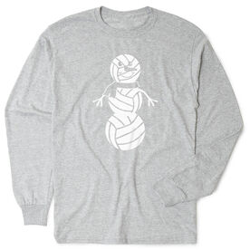 Volleyball Tshirt Long Sleeve - Volleyball Snowman