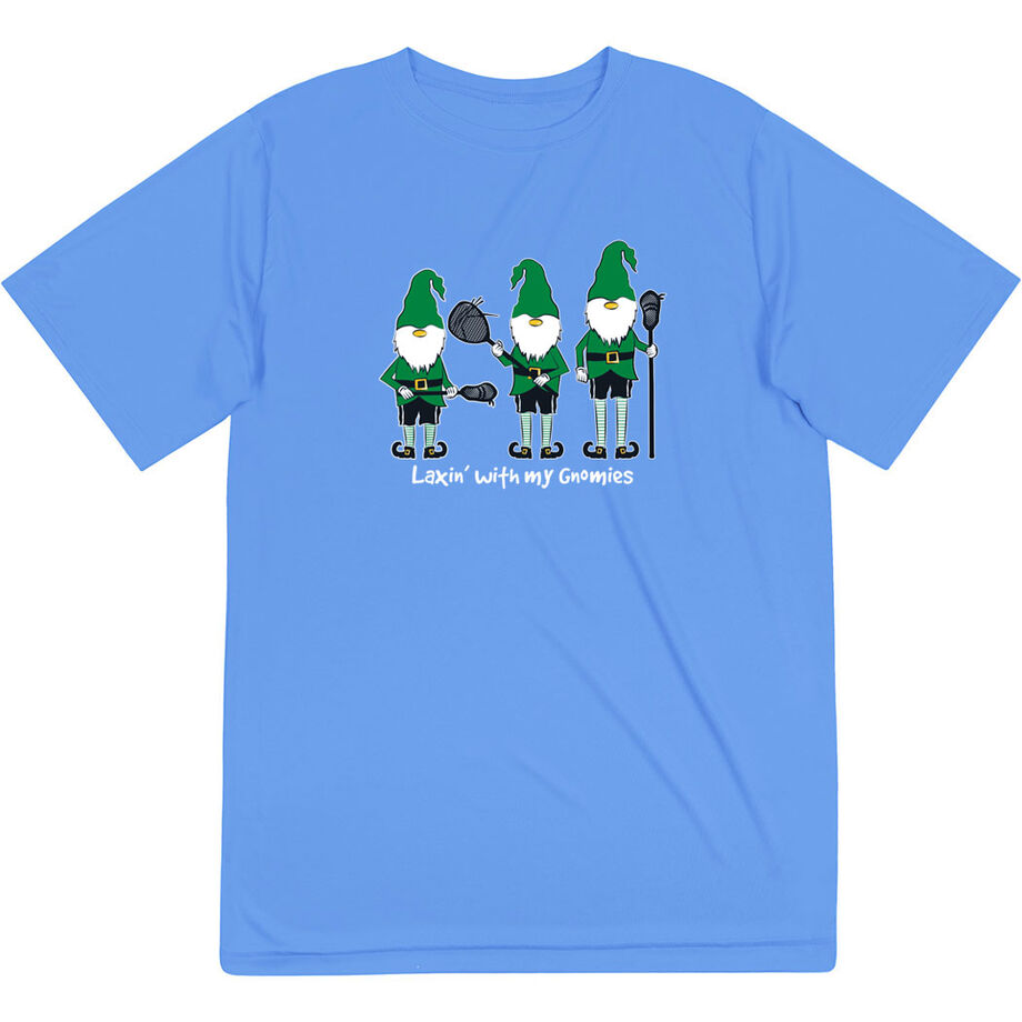 Guys Lacrosse Short Sleeve Performance Tee - Laxin' With My Gnomies - Personalization Image