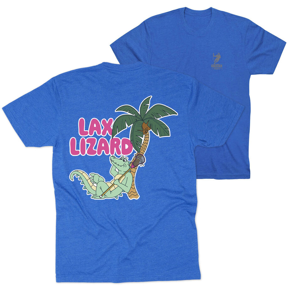 Guys Lacrosse Short Sleeve T-Shirt - Lax Lizard (Back Design)