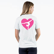 Gymnastics Short Sleeve T-Shirt - Gymnast Heart (Back Design)