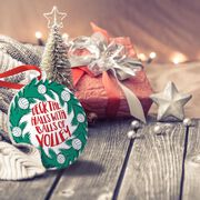 Volleyball Round Ceramic Ornament - Deck The Halls with Balls of Volley