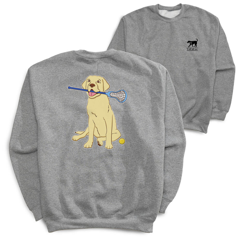 Girls Lacrosse Crewneck Sweatshirt - Chase The Lax Dog (Back Design)