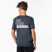 Baseball Short Sleeve T-Shirt - Eat. Sleep. Baseball Bold Text (Back Design)