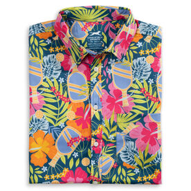 Pickleball Performance Short Sleeve Button Down Shirt - Aloha