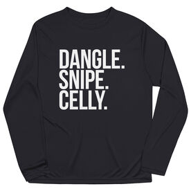 Hockey Long Sleeve Performance Tee - Dangle Snipe Celly Words