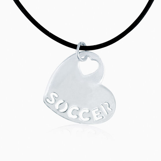 Sport Heart - SOCCER Silver Necklace